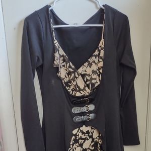 Floral print ruffle faux wrap Hi-Lo Maxi Dress